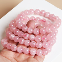 Bracelet en perles de Quartz Rose naturel de Madagascar, 6mm, 8mm, 10mm, Bracelets en perles de cristal pour femmes, accessoire de bijoux en pierres précieuses