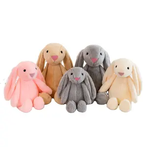 ROXGOCT柔软可爱婴儿毛绒玩具制造商来样定做设计长耳兔子毛绒动物定制兔子毛绒玩具