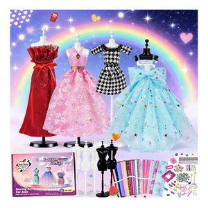 TOYSRUNNER Arts Crafts Kit Unisex Sewing Fashion Design Plastic Mannequin Fabric Templates Accessories <b>Tools</b> Storage Gift Ages - Product Image 1
