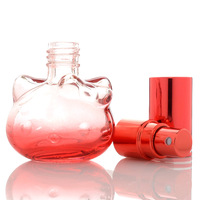 Haute qualité 10ml verre rechargeable mignon chat en forme de rouge bleu clair vide Premium bouteille de parfum