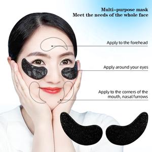 Masque pour les yeux en hydrogel au collagène et paillettes <span class=keywords><strong>noires</strong></span>, <span class=keywords><strong>anti</strong></span>-<span class=keywords><strong>cernes</strong></span>, <span class=keywords><strong>anti</strong></span>-poches, vitamine C, algues, acide hyaluronique, végétalien, OEM - Product Image 4