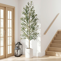 Arbre d'olivier artificiel en gros, 220 cm, en pot, réaliste, pour la décoration de la maison