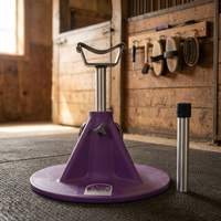 CHARISMA-TECH Support de sabot de cheval réglable en acier inoxydable pour professionnels de la ferme, support de sabot de fermeur, berceau de sabot robuste en T