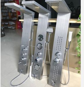 Columna de <span class=keywords><strong>Ducha</strong></span> de Vapor con Lluvia y Masaje, Moderna, de Madera de Bambú, con Panel de Acero Inoxidable 304 - Product Image 1