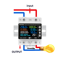Interrupteur intelligent WIFI Tuya 63A, disjoncteur, compteur d'énergie, mesure de la puissance en kWh, minuterie, relais, contrôle à distance, protection contre les surtensions, Smart Life