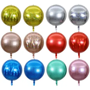 Balões de alumínio de 22 polegadas, balões para decoração de casamento, brilhantes, folha de arco-íris, filme de alumínio 4d