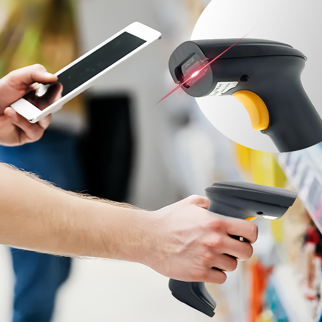 JR-710D Handheld Barcode Scanner Barcode Scanner 2.4GHz Wired Barcode Reader 1D/2D Automatic QR Code Scanner