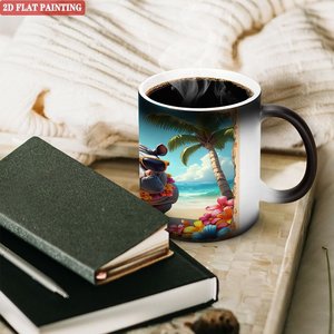 Tasse Magique Noire Givrée 11oz en Céramique à Changement de Couleur Activé par la Chaleur – Cadeau Nouveauté Tendance - Product Image 3