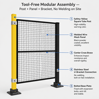 Système de protection modulaire pour machines, clôture de protection pour robots pour ligne d'assemblage, installation rapide, option DDP