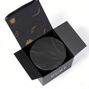 Custom Eco-Friendly Recyclable Paperboard Candle <b>Box</b> <b>Foldable</b> Design Varnishing Finish Custom Logo Option Black Color Gifts - Product Image 3