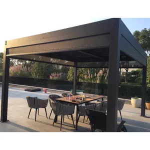 Eenvoudige Montage Gemotoriseerd Tuinhuisje Aluminium Aangepaste Terras Dak Pergola Aluminium Tuinhuisje Met Louvre