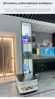 Robot publicitaire mobile transparent OLED Reeman Smart de 55 pouces avec interaction vocale IA, navigation autonome, signalisation numérique