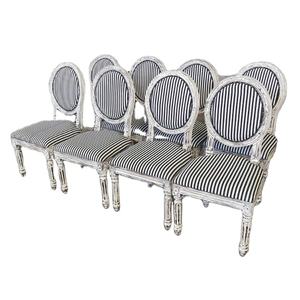 Chaise de bureau de direction de style urbain baroque pour la vente en gros, sculptée à la main, en tissu, en bois, dossier en rotin français Louis, pour usage commercial, avec fonction rafraîchissante - Product Image 1