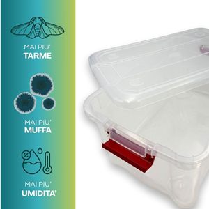 Contenedores de Almacenamiento de Plástico Transparente de 10 Litros con Cierre a Presión, 37x25.5x17 cm, Juego de Contenedores para Ropa - Product Image 5