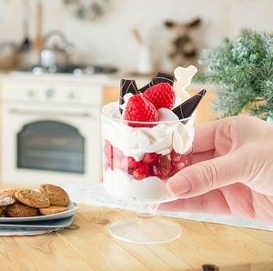 5oz 150ml Mousse tráng miệng cốc nhựa kem dùng một lần sữa chua thạch Bánh sinh tố cốc hình tròn rõ ràng PS ly - Product Image 5