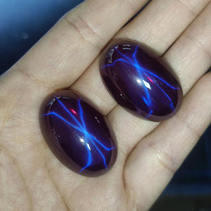 Cabujones Ovalados Sintéticos, Color Estrella Púrpura, 20x30mm, Piedras Preciosas Sueltas para Joyería - Product Image 1