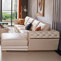 Meubles de salon modernes de style italien haut de gamme, canapé en cuir, luxe pour la maison, canapé 3 places, ensemble de canapés en cuir blanc