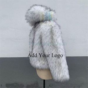 Wholesale Women's <strong>Leo</strong> Print Customer Design Fashion Winter's Faux Fur Coat - Product Image 1