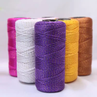Fil de Soie Glacée Brillant à 3 Brins pour Tricot Manuel, Crochet, Chaussons, Sacs, Chapeaux, Housses de Tasse, Coussins de Siège de Voiture