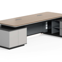 Ensemble de bureau de direction convertible en bois massif haut de gamme, chaise ergonomique, bibliothèque, design moderne et élégant, bureau de travail spacieux