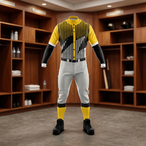 Uniforme de baseball personnalisé pour hommes, 100% polyester, tissu respirant haute performance, imprimé par transfert thermique, antibactérien, taille élastique - Product Image 2