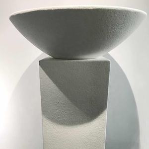 <span class=keywords><strong>Maceta</strong></span> de flores de fibra de vidrio esmerilado para interior, florero de planta de piedra arenisca blanca, decoración de pilar cuadrado, <span class=keywords><strong>maceta</strong></span> en forma de Bol - Product Image 3