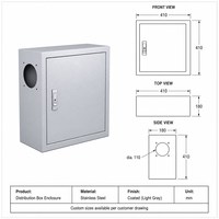 Boîte de distribution en acier inoxydable OEM avec revêtement en poudre, persiennes, serrure de porte et trou de ventilateur de 110 mm pour équipement industriel