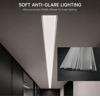 Couverture de lumière linéaire LED en acrylique PMMA, diffuseur micro-prismatique anti-éblouissement, taille personnalisée, fabrication OEM
