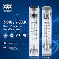 Débitmètre à montage sur panneau série KIO Z-300/Z-300K, bloc en acrylique massif, débitmètre à section variable avec raccords en acier inoxydable 304
