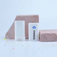 Stick de conditionnement cosmétique vide en plastique à remplissage par le haut, ovale plat, à mécanisme rotatif, 15 ml, pour écran solaire solide et déodorant