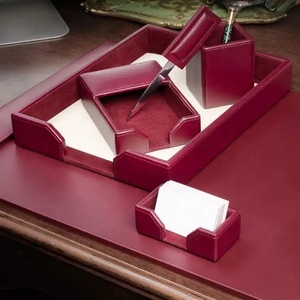 Qatar governo esecutivo in pelle marrone 6 pezzi scrivania da <span class=keywords><strong>ufficio</strong></span> Set di lusso bordeaux Organizer da <span class=keywords><strong>ufficio</strong></span> accessorio - Product Image 6