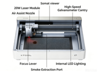 Xtool M2 20W Grabador Láser de Escritorio, Cortador Portátil de Madera y Acrílico, Máquina de Grabado y Corte Láser CNC Inteligente para Pequeñas Empresas