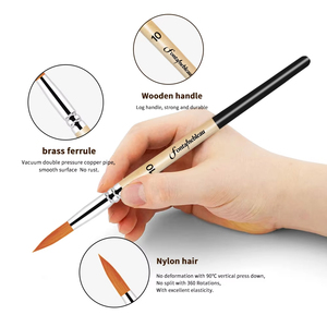 Set di 6 <span class=keywords><strong>Pennelli</strong></span> <span class=keywords><strong>per</strong></span> Pittura ad <span class=keywords><strong>Acquerello</strong></span> e Olio Fontainebleau con Logo Personalizzato, Ecologici, in Setole Sintetiche e Acrilico - Product Image 5