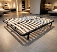 Lit moderne en bois robuste avec base renforcée, taille Queen/King, support de matelas silencieux, aucun sommier tapissier nécessaire