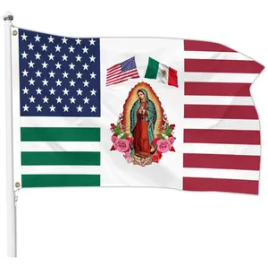 3x5kaki bendera Meksiko bendera Amerika Banner taman, dengan 2 grommet kuningan, halaman dekorasi luar ruangan bendera dekorasi rumah