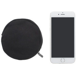 Canvas Key Pouch Round 5 Inch Coin Wallet Case With Zipper For Everyday Use - Product Image 2