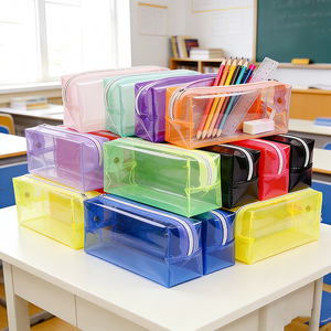 Estuche Escolar Kawaii para Material Escolar, Estuche Transparente de Gran Capacidad para Niños, Estuche de Lápices de PVC Personalizado para Niños y Niñas - Product Image 1