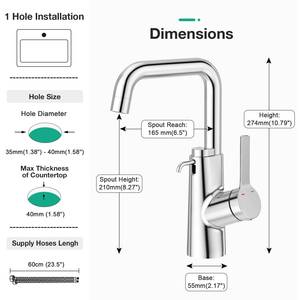 304 Single Lever Bar Sink Built-in Bathroom Basin Faucet Mixer Tap with Soap Dispenser Set - Product Image 6