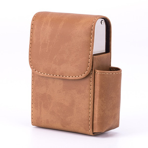 20er Pack Kreatives Design Dicker Zigaretten etui aus PU-Leder Praktischer tragbarer Feuerzeug halter für Männer und Frauen Multifunktional - Product Image 3