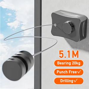 Cavo <span class=keywords><strong>per</strong></span> <span class=keywords><strong>stendibiancheria</strong></span> da 5.1M <span class=keywords><strong>per</strong></span> interni esterni invisibile a parete regolabile <span class=keywords><strong>per</strong></span> impieghi gravosi in acciaio inossidabile - Product Image 3