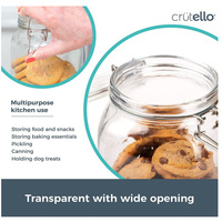 Frascos de Vidrio Herméticos con Tapas de Cierre, Recipientes de Vidrio Transparente para Encurtir, Conservar, Fermentar y Preservar Alimentos
