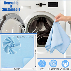 Paños de Limpieza de Microfibra de 30x30cm con Logotipo Personalizado, Coloridos, Sin Pelusa, de Secado Rápido, <span class=keywords><strong>para</strong></span> Cocina, Auto, Espejos y Vidrio - Product Image 5