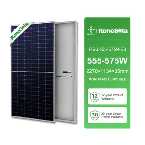 Renesola N-Typ zweiseitiges Solarpanel 555 W 560 W 565 W 570 W 575 W Photovoltaik-Panel mit Doppelglas PV-Modul Jiangsu