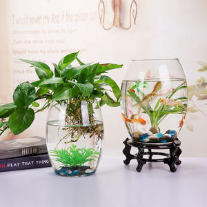 Groothandel Taille Trommel-Vormige Glazen Goudvis <span class=keywords><strong>Tank</strong></span> Woonkamer Grote Schildpad <span class=keywords><strong>Tank</strong></span> Mini Klein Landschap Hydrocultuur Bloempot - Product Image 3