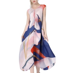 Grande formato allentato lanterna petalo fata pieghettato delle donne vestiti vestito - Product Image 1