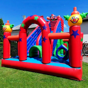 Castillo inflable comercial con tobogán para fiestas infantiles al aire libre, castillo hinchable de circo, combo inflable con diseño de payaso. - Product Image 1