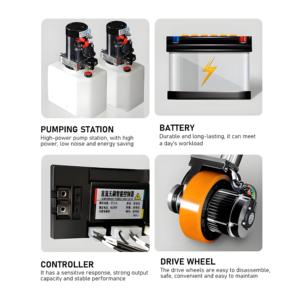 Apilador Eléctrico de 2 Toneladas con Batería de Iones de Litio, Marca XINGJI, Autocargable, con Ruedas de Poliuretano/Sólidas, Batería de 24V 60AH - Product Image 4