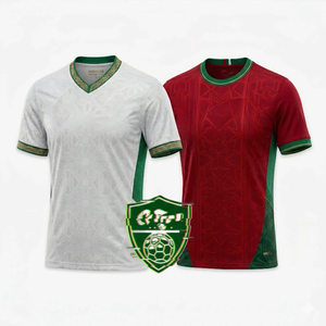 Camisetas de Fútbol de Talla Grande para Hombre, Transpirables, de Secado Rápido, con Estampado por Transferencia de Calor de Marruecos, para el Mundial de Fútbol - Product Image 1