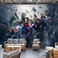 Papier peint mural Marvel Avengers Super-héros, taille personnalisée, effet 3D, décoration murale haute définition pour chambre d'enfant, salle de jeux, crèche