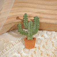 Patch brodé de cactus de haute qualité à thermocoller, petits patchs brodés personnalisés pour le soutien des plantes